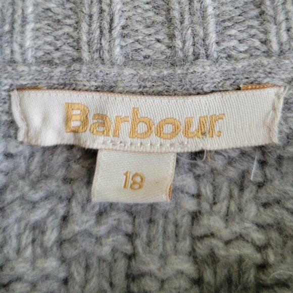 Barbour Ursula Grey 100% Lambswool Cozy British Heritage Knit Sweater - Picture 4 of 11